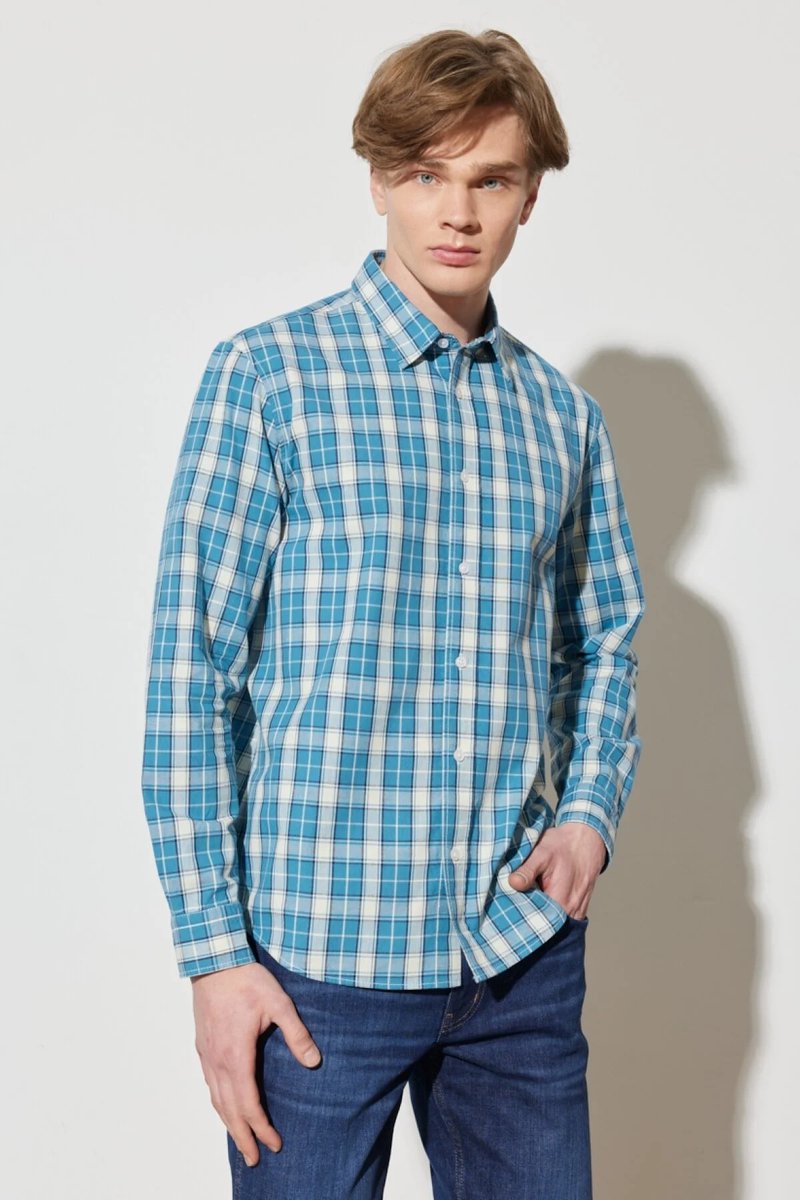 Wrangler Shirt DEEP WATER L Blauw