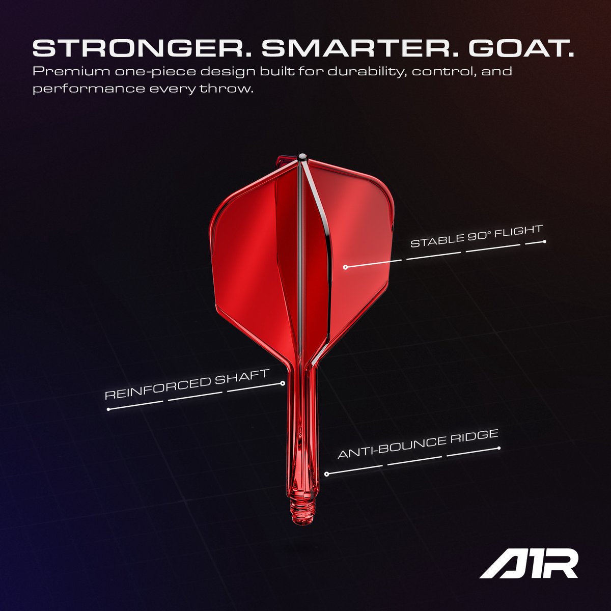 GOAT Air Red Clear NO6 - Dart Flights Medium