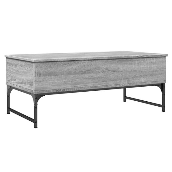 Salontafel met Infinity LED 90x50x41 cm grijs sonoma eikenkleur