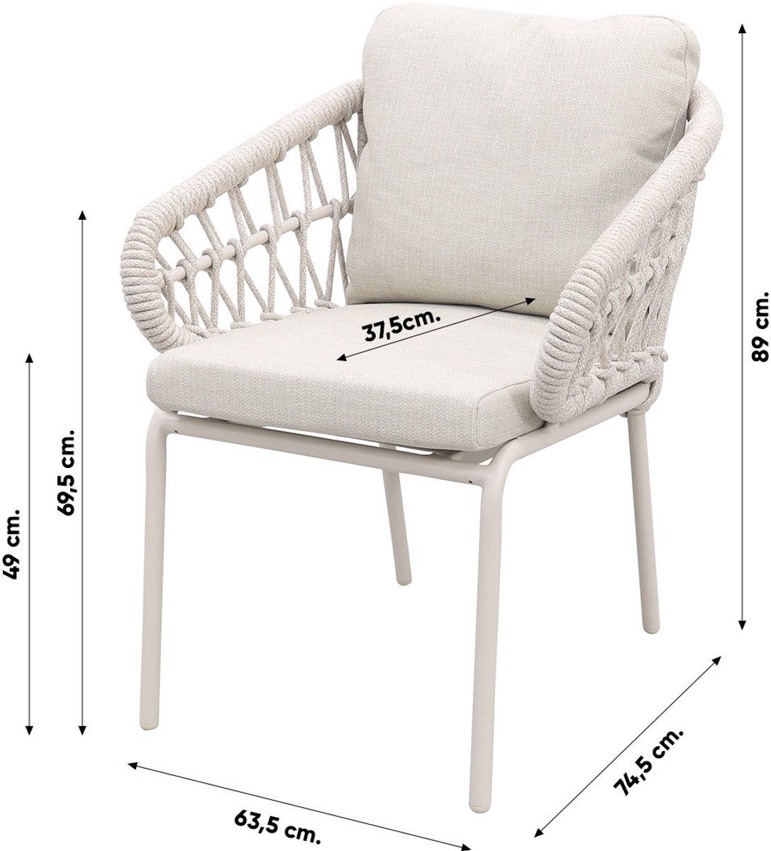 Suns Tosca chaise de jardin dining rope - Camel Sand