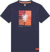 T-shirt grand logo de Nederlands Elftal pour homme - Taille L - Blauw marine - KNVB - Voetbal - Fanwear - Merchandise officiels