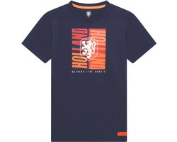 Nederlands Elftal Big Logo T-Shirt Heren - Maat L - Navy Blauw - KNVB - Voetbal - Fankleding - Officiële Merchandise