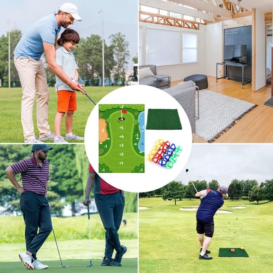 Golfspelset voor Kinderen - Chipping Golf Speelmat - Wasbaar Battle Royale Golfspel - Indoor Golfspel - Sticky Golf Mat Spel voor Volwassenen en Familie Kinderen — afbeelding 5
