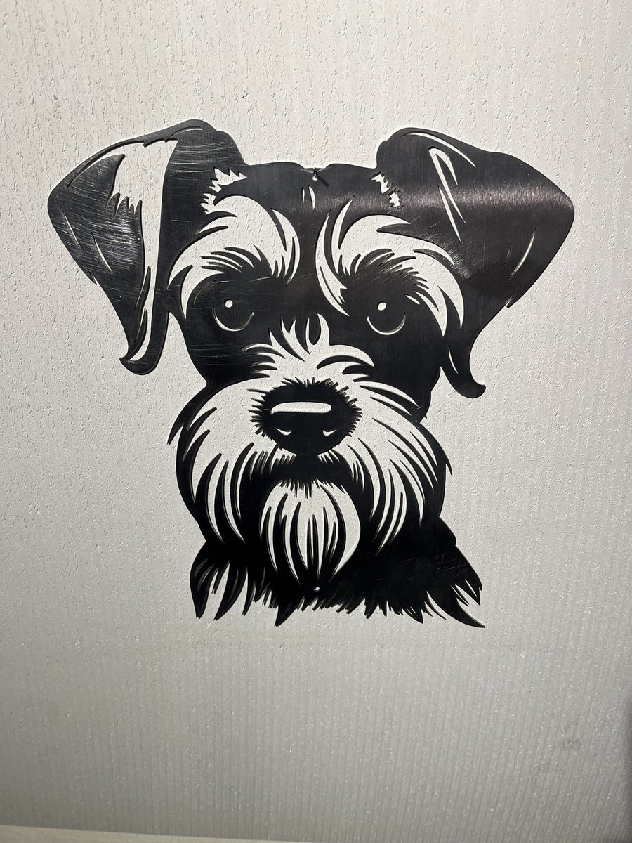 Metalen hond - Dwergschnauzer - wanddecoratie - Tuindecoratie