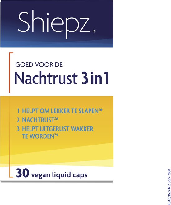 Shiepz Nachtrust 5 in 1 - Slaapmutsje helpt te ontspannen en geeft ontspanning dat helpt om lekker te slapen* - 30 liquid caps