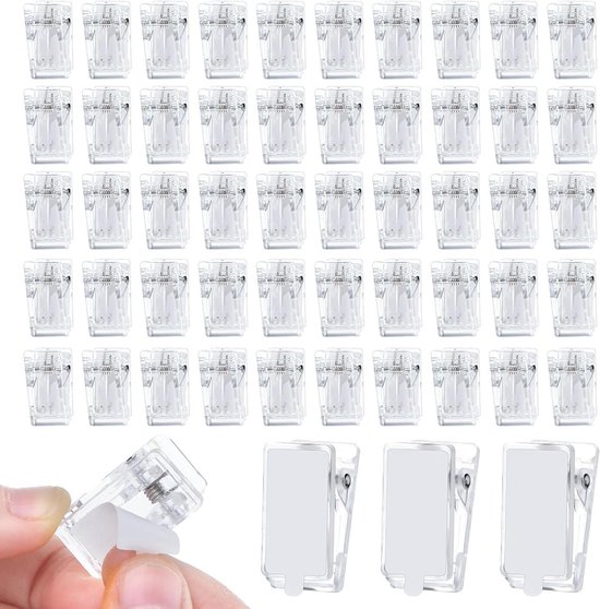 Zelfklevende Cable Clips voor 4 kabels (4 stuks) Grijs en Wit - Beugels