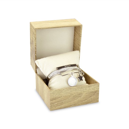 CO88 Collection Gift Set 8CO SET018 Sieraden Geschenkset - Armbanden Set 3 Stuks - Staal - Zilverkleurig
