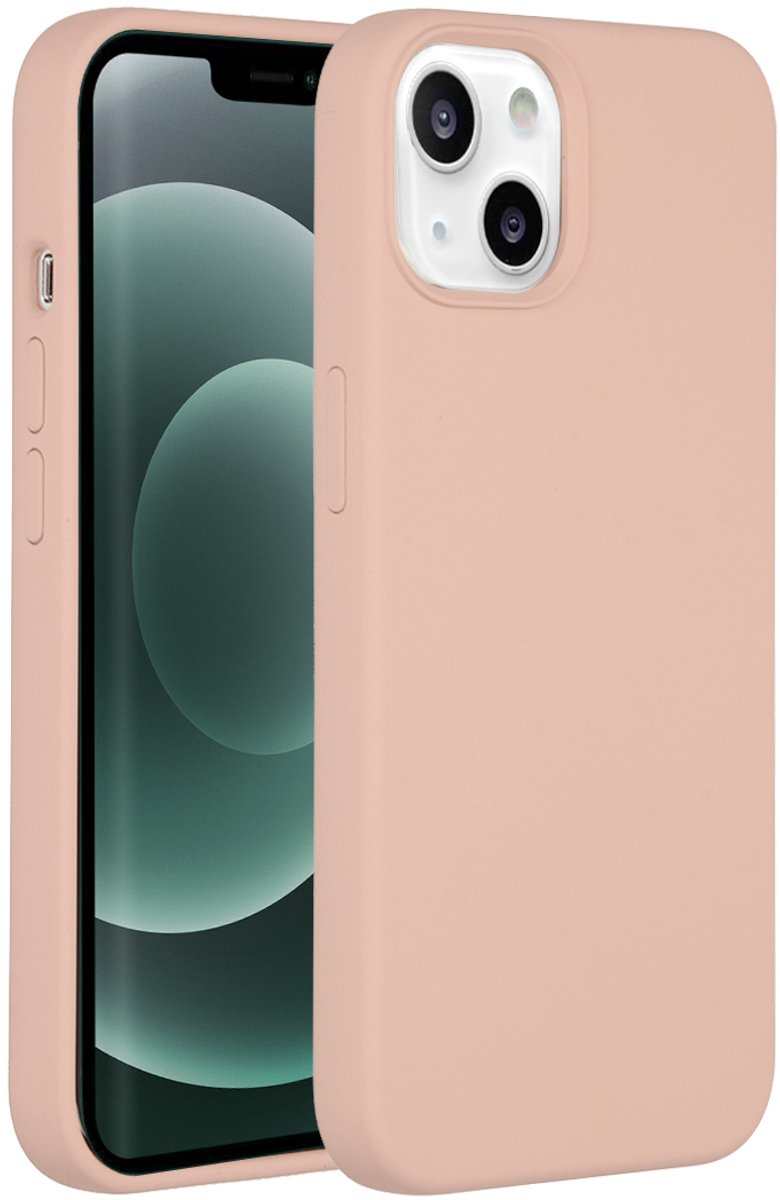 Accezz Hoesje Geschikt voor iPhone 13 Mini Hoesje Siliconen - Accezz Liquid Silicone Backcover - Roze