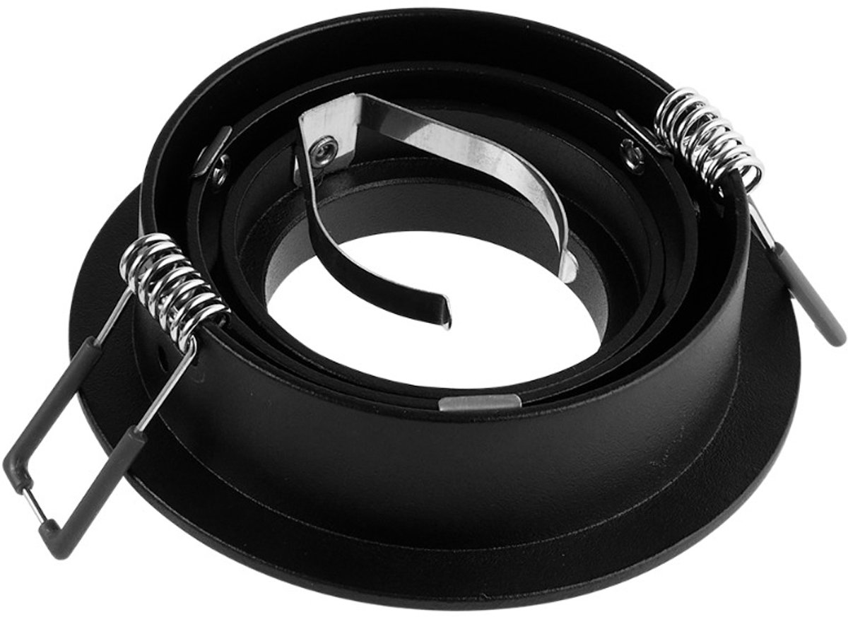 Inbouwspot zwart rond kantelbaar - Met GU10 fitting - 20 stuks