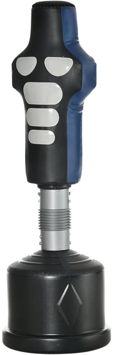 MKSS® Boksbal Staand - Boxbal Volwassenen - Bokszak - Zwart, Blauw en Grijs
