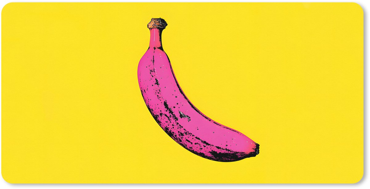 Muismat XXL 90x45 cm - Bureau onderlegger - Bureau mat Banaan - Grafisch - Geel - Bureaumat - Gaming mousepad xl - Bureaulegger groot - Computer deskmat