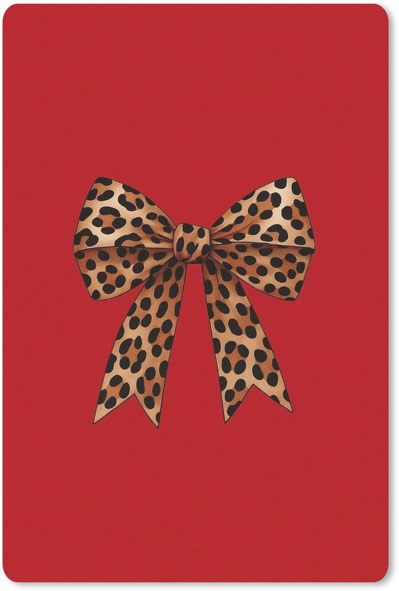 Muismat 18x27 cm - Mousepad Strik - Sierlijk - Panter - Rood - Muismatten
