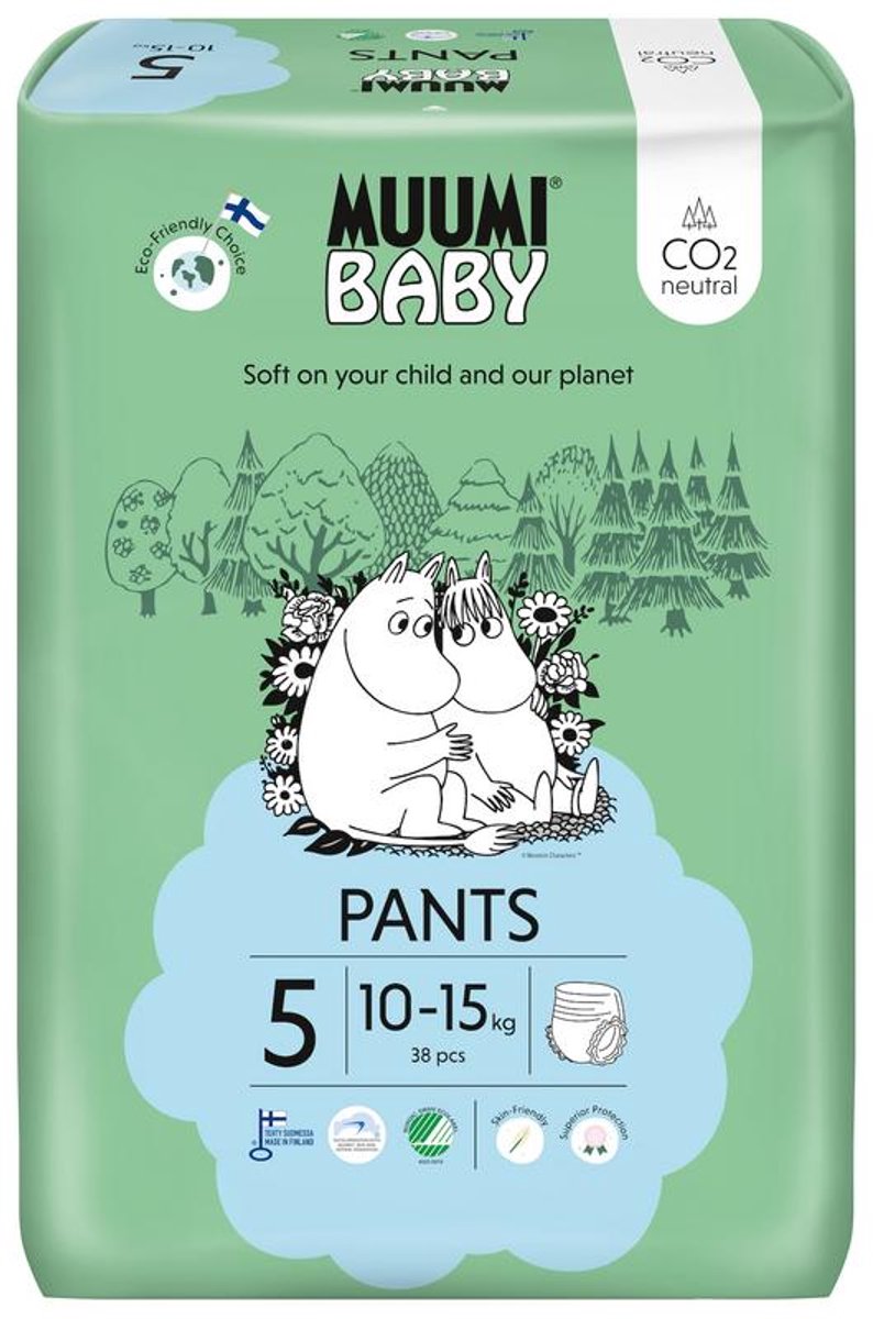 Muumi Baby Ecologische Luierbroekjes 5 Maxi+ 38ST