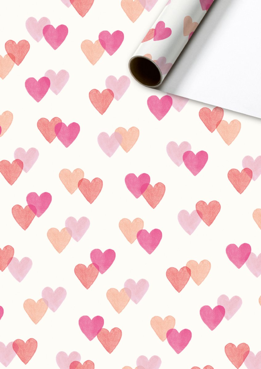 Cadeaupapier 70x200 cm - Laila - Roze hartjes