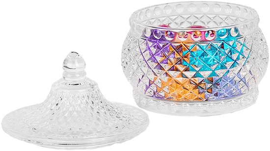 Clayre & Eef Pot de stockage Ø 10x11 cm Transparent Verre