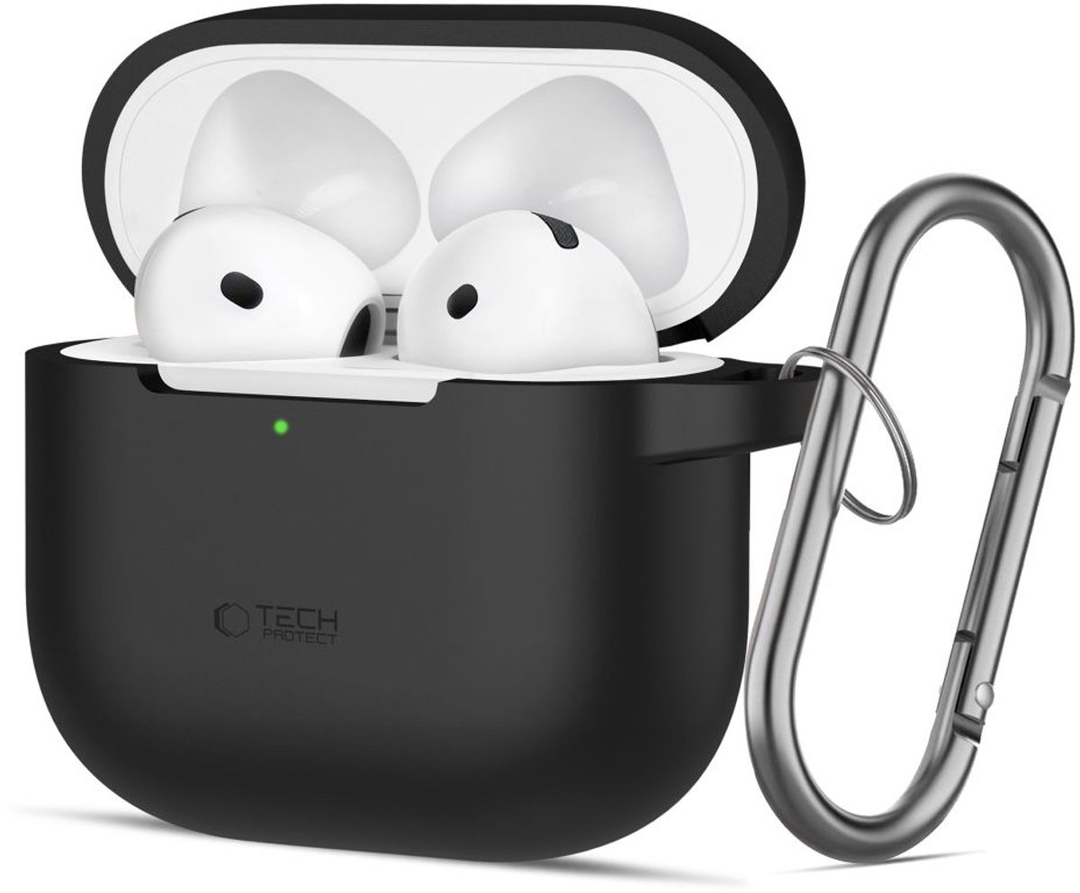 Tech-Protect Hook Case Voor Apple Airpods 4 Anti-Slip Siliconen Bescherming