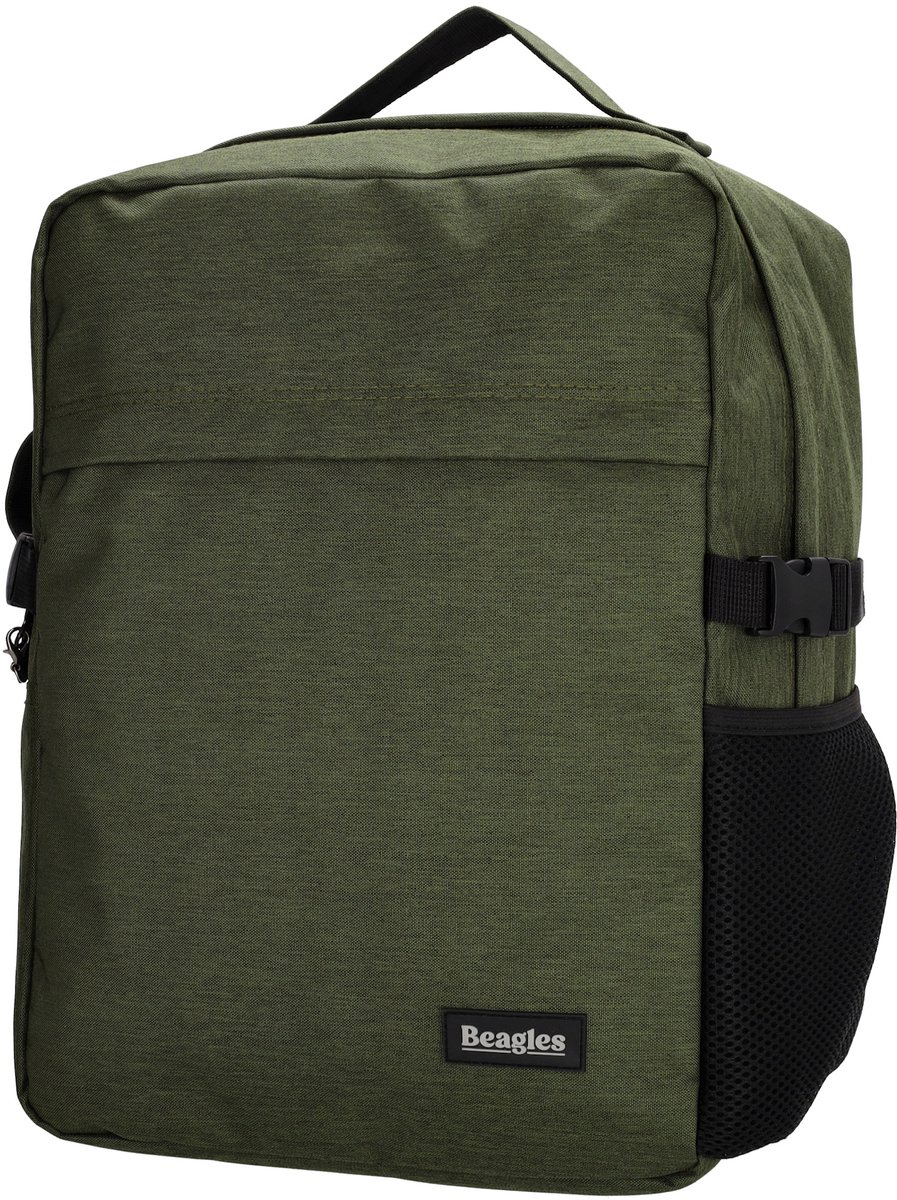 Beagles Kyoto Rugzak - Handbagage - Underseater - 40x30x20 cm - Reizen - Rugtas - Cabin size voor Transavia Ryanair enz. - Olijfgroen