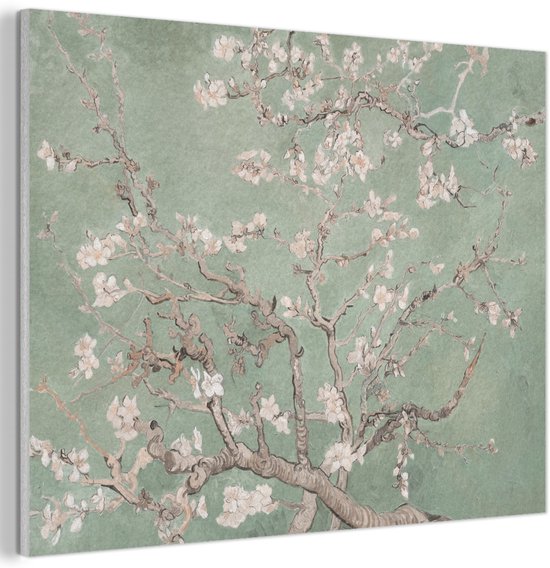 Panneau mural acoustique 100x70 cm - Peinture en Feutre Fleur d'amandier - Art - Van Gogh - Vert - Panneaux acoustiques - Décoration murale insonorisante - Isolation phonique salon - Décoration murale panneaux sonores