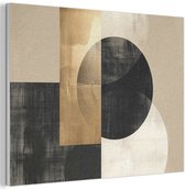 Akoestisch wandpaneel 100x70 cm - Vilt schilderij Abstract - Modern - Zwart - Goud - Akoestische panelen - Geluidsdempende wanddecoratie - Geluidsisolatie woonkamer - Muurdecoratie geluidspanelen