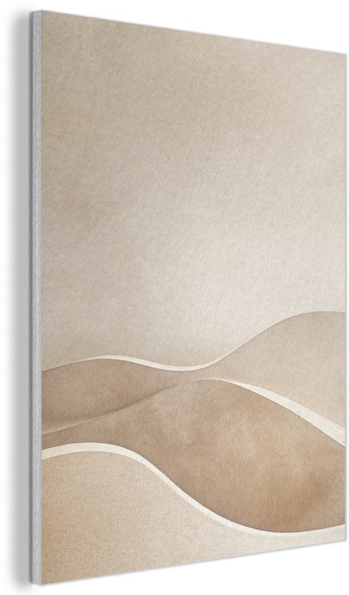 Akoestisch wandpaneel 30x40 cm - Vilt schilderij Beige - Natuur - Abstract - Modern - Akoestische panelen - Geluidsdempende wanddecoratie - Geluidsisolatie woonkamer - Muurdecoratie geluidspanelen