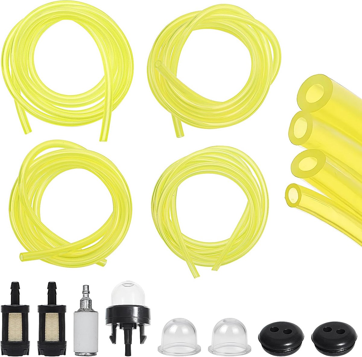 Lawn Mower Set - Universele Benzinefilter Set - Benzinefilter - Brandstofslang Set met Slangen en Dichtingen - Primer voor Kettingzagen - Grasmaaiers - Heggentrimmers - Hoge Snoeier
