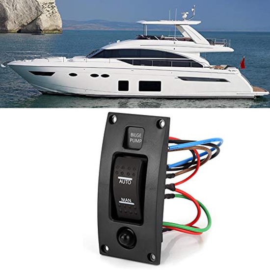 ON-OFF Deluxe LED Rocker Bilge Pump Switch Panel and Circuit Breaker ...