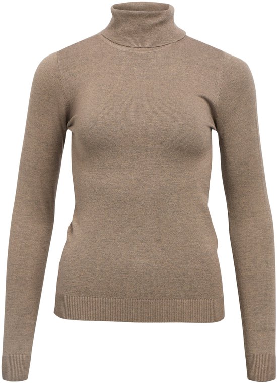 Object Trui Objthess L/s Rollneck Knit Pullover 23033228 Morel/melange Dames Maat - M