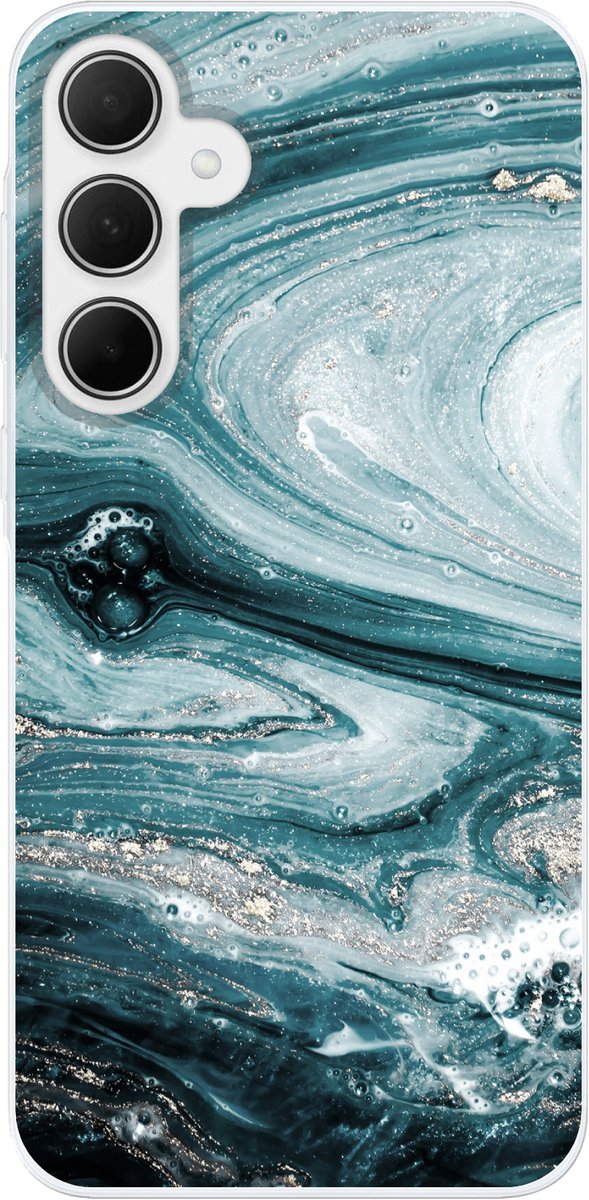 Telefoonhoesje Geschikt voor Samsung Galaxy A36 hoesje - Marmer print - Mineralen - Natuursteen - Siliconen Telefoonhoesje Telefoonhoesje