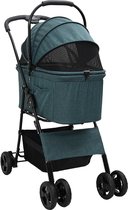 vidaXL Hondenwagen inklapbaar 100x49x96 cm linnenstof groen
