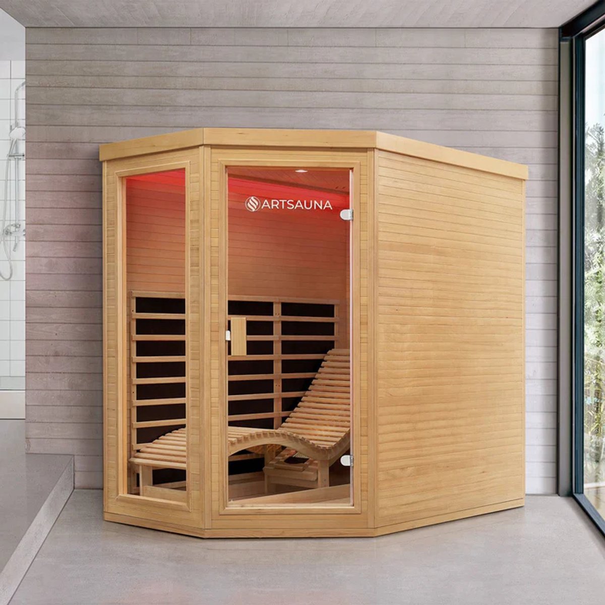 Infraroodcabine Kolding - 130x190x190 cm - Triplex Verwarmingssysteem - 2 personen thumbnail 5