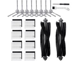 20 Stuks Reserveonderdelen Geschikt voor Eufy L50/ L60/ L50 SES/ L60 SES Stofzuigerrobot, Vervangende Accessoireset met 2 Hoofdborstels, 8 Zijborstels, 8 Filters, 1 Reinigingsborstel, 1 Schroevendraaier