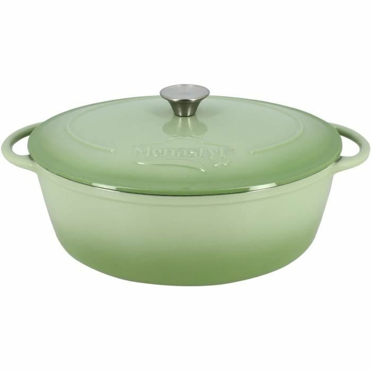 Braadpan - MENASTYL - 6020075 - Rond - Geëmailleerd gietijzer - Groen - 7 liter