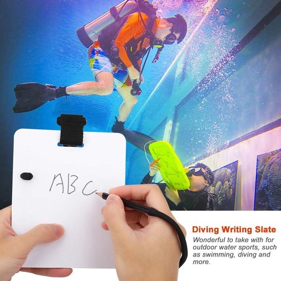 Duiknotitieboekje, Onderwater PU-coating Nylon Doek Duiken Schrijven Notitieboekje Waterdicht papier Zuivelboek Schrijfbord met pen voor watersport Duiken Snorkelen Zwemmen(Reflecterend