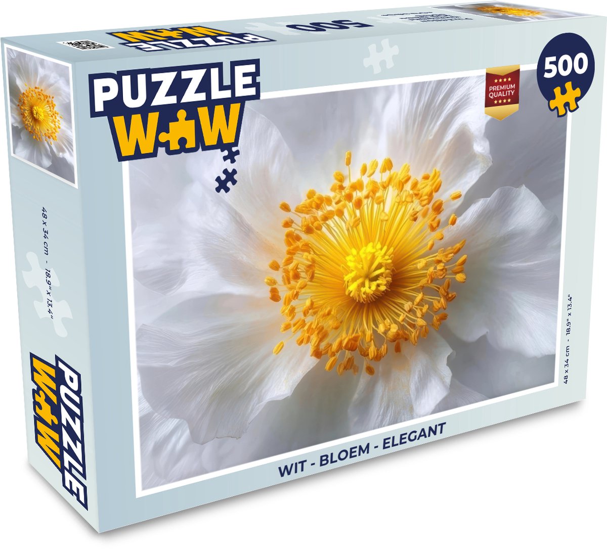 Puzzel Wit - Bloem - Elegant - Legpuzzel - Puzzel 500 stukjes