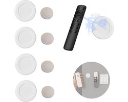 SVUPUE Magnetic Wall Mount for Remote Control, 4 Pieces, Round Remote Control Holder, Wall Mounted, Suitable for Home, Office and School, White
