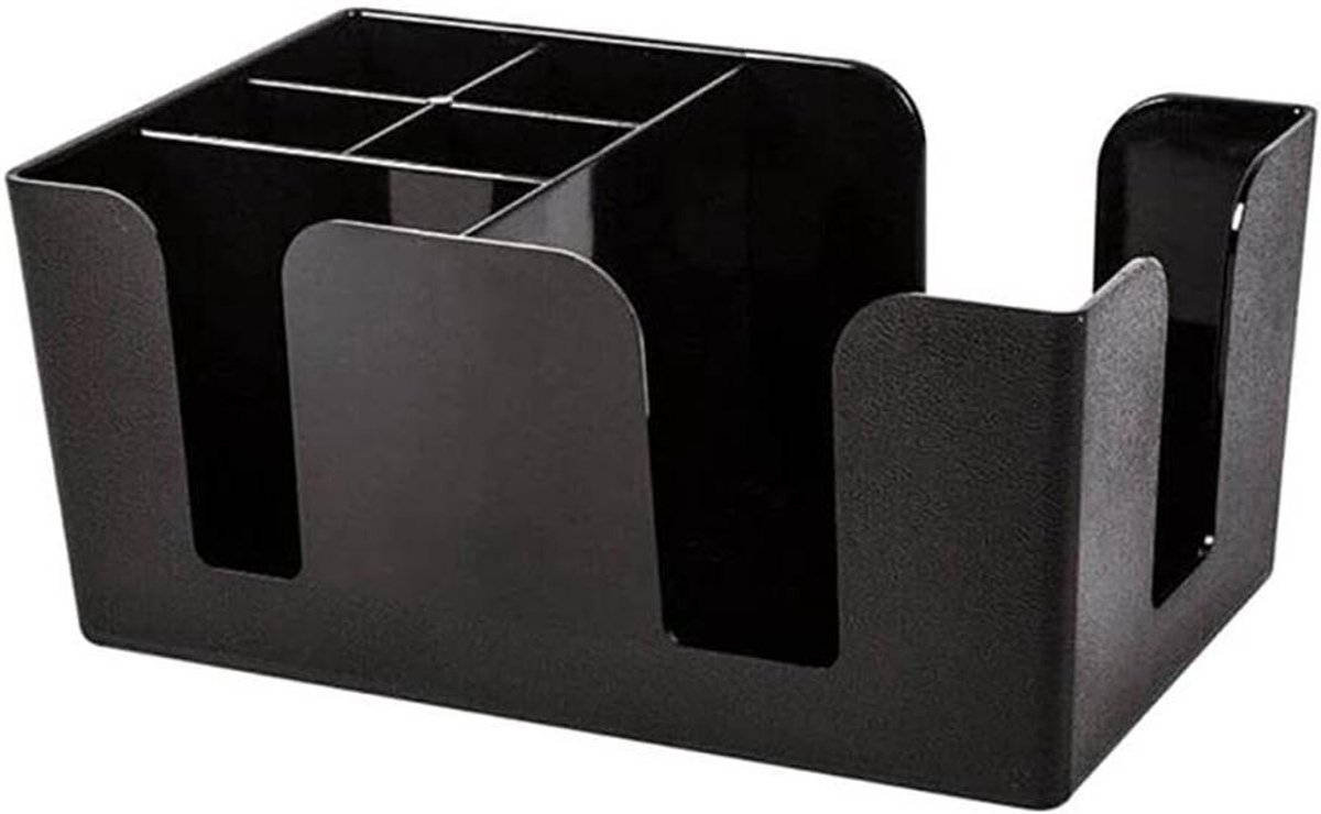 ByShane - Zwarte Plastic Bar Caddy voor Bar Organisatie en Opslag - Servet Stro Cocktail Roerders