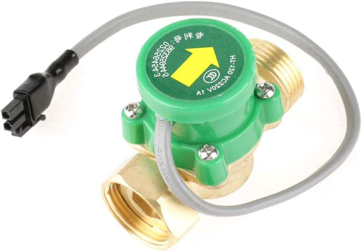 ByShane - Warmwaterstroomsensor AC 220V G3/4 "-3/4" voor douchepomp - Energiebesparende Schakelaar