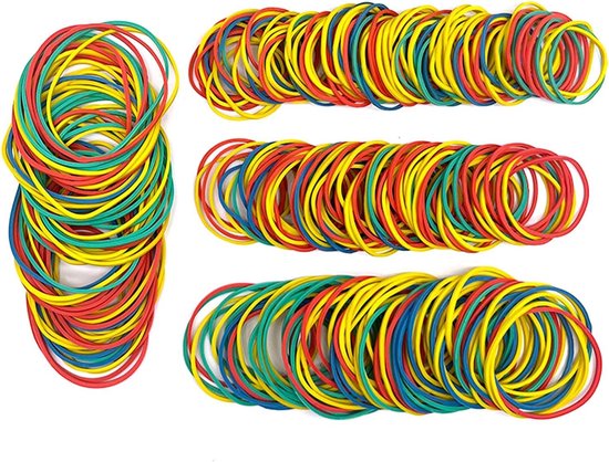 Foto: 250 stuks kleurrijke elastieken gemengd elastisch rubber voor thuis werk kantoor school benodigdheden multifunctioneel gebruik