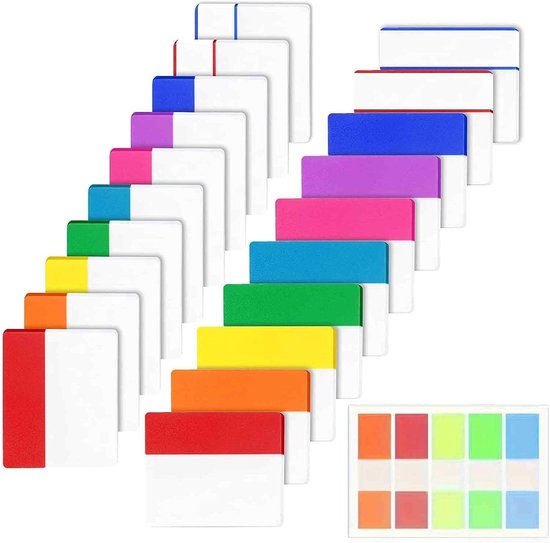 1000 Stuks Transparante Zelfklevende Notitieblaadjes – 10 Kleuren – Herpositioneerbaar, Zonder Lijmresten – Ideaal Als Bladwijzer, Markeerstickers Voor Boeken, Studie En Kantoor – 5 Boekjes Van 200 Stuks