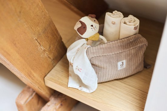 Jollein - Etui - Cloudy Rib - Milky Coffee - 100% Polyester - Luieretui, Baby Toilettas - 21x14cm van Jollein — afbeelding 2