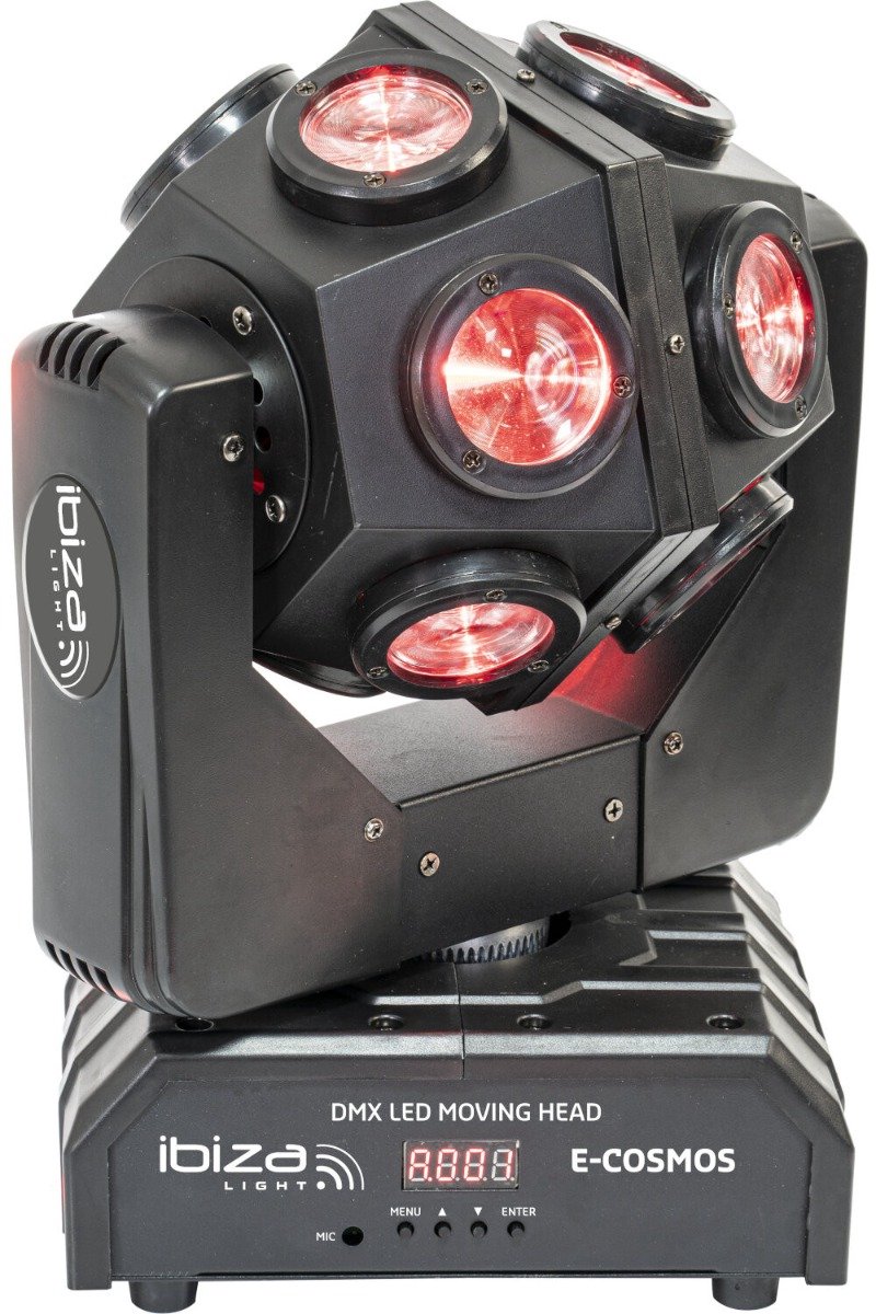 Ibiza Light E-cosmos 4-in-1 RGBW LED moving head 12x10W DMX bestuurd