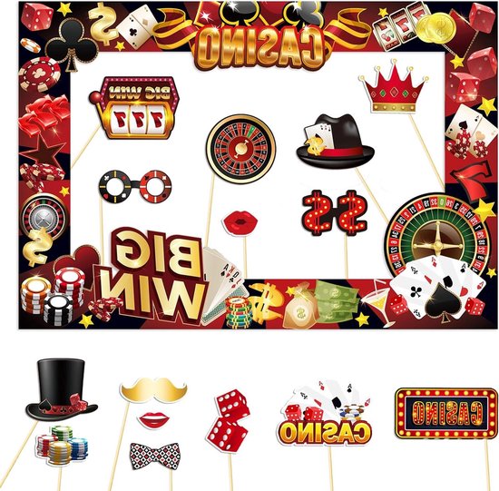 Inovra Plus - Fotocabine rekwisieten met papieren frame voor Casino Night en Poker Game - Las Vegas Poker Thema - Feest Gunsten en Decoraties