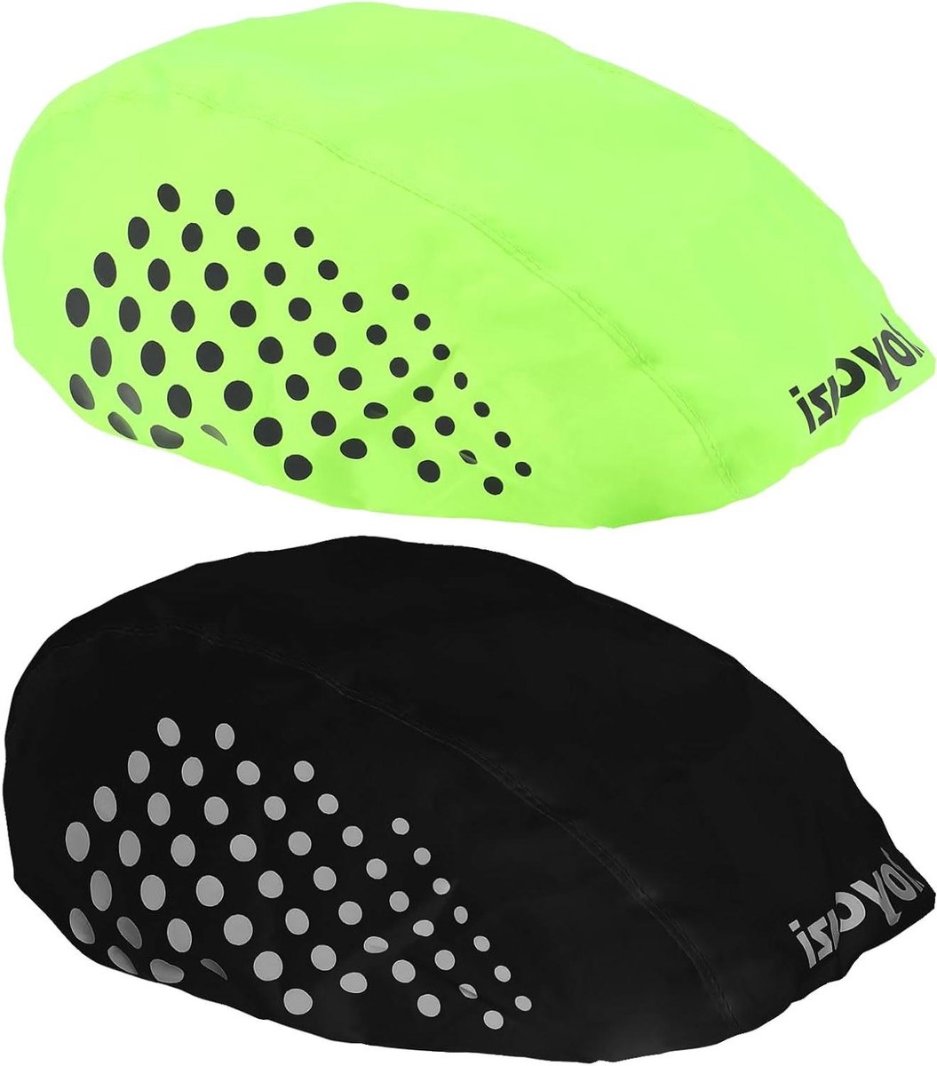 Allecto Plus - Helmhoes voor regenbescherming, set van 2 - Waterdicht en reflecterend - Uniseks helmhoes voor kinderfietshelm - Helm bescherming.