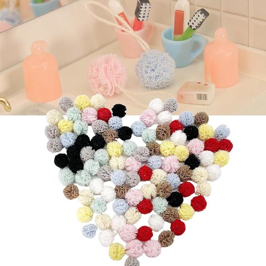 100 Kleurrijke Pompons Om Te Knutselen – Zachte Vilten Ballen Van Ca. 2 Cm Voor Kids, DIY-projecten En School