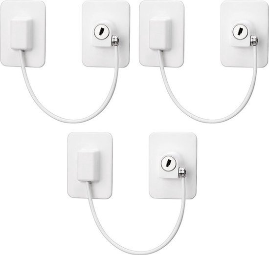Neoteck 2 stuks raam-/deurrestrictor zwart kind baby veiligheidsslot kabel vangdraad