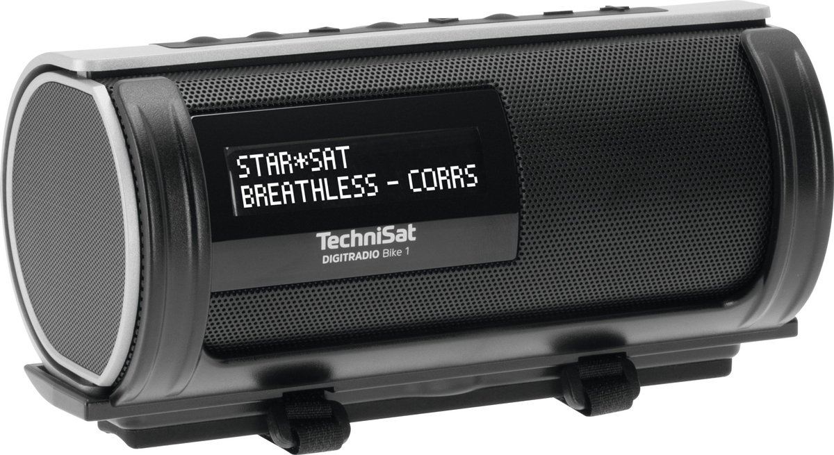 TechniSat DIGITRADIO Bike 1 Zakradio DAB+, DAB, FM DAB+, FM, Bluetooth Waterdicht, Spatwaterbestendig, Herlaadbaar Zwart, Zilver