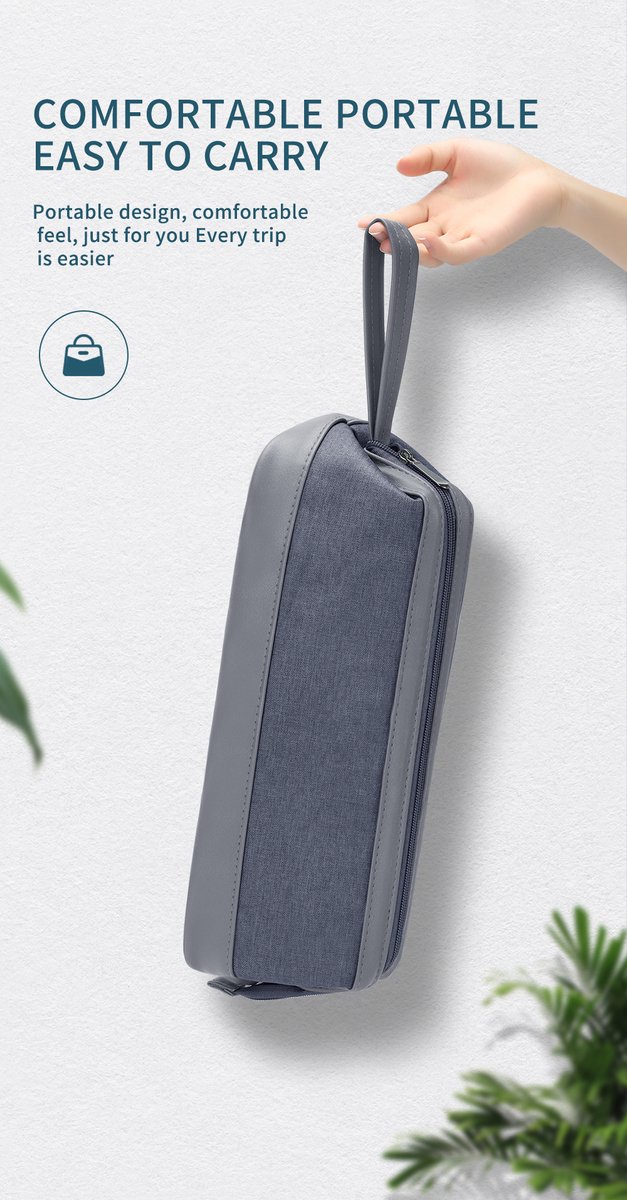 Rainbecom - Opbergtas voor Dyson Airwrap Haarstyler - 39x17x12.5 cm - Reisetui Supersonic - PU Leer & Fluweel - Waterdicht - Krasbestendig - Reistas voor Haarstylingtools – Lichtgrijs - Föhn, Haardroger, Föhnborstel, Krultang & Stijltang thumbnail 8