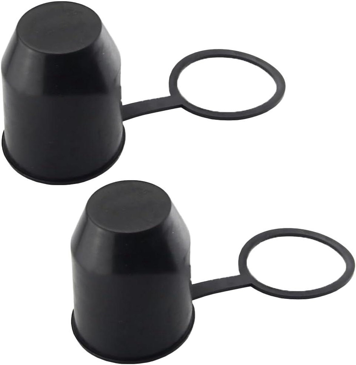 Allecto Plus - Universele trekhaakbeschermkapset voor auto, camper en aanhanger (2 stuks, zwart) - Bescherming tegen stof en water.