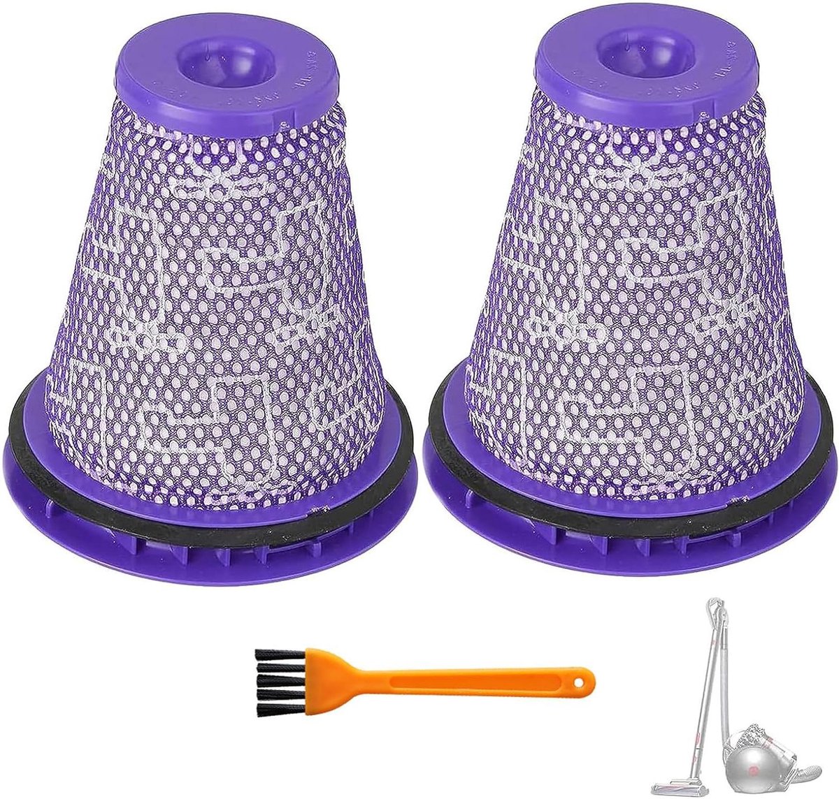 Allecto Plus - Pre-Motor Filter Set voor Cilinder Stofzuiger - Compatibel met Dyson Big Ball CY22 CY23 CY24 CY25 CY26 CY27 CY28 DY75 DY77 DY78 - 2 Stuks - Inclusief Reinigingsborstel