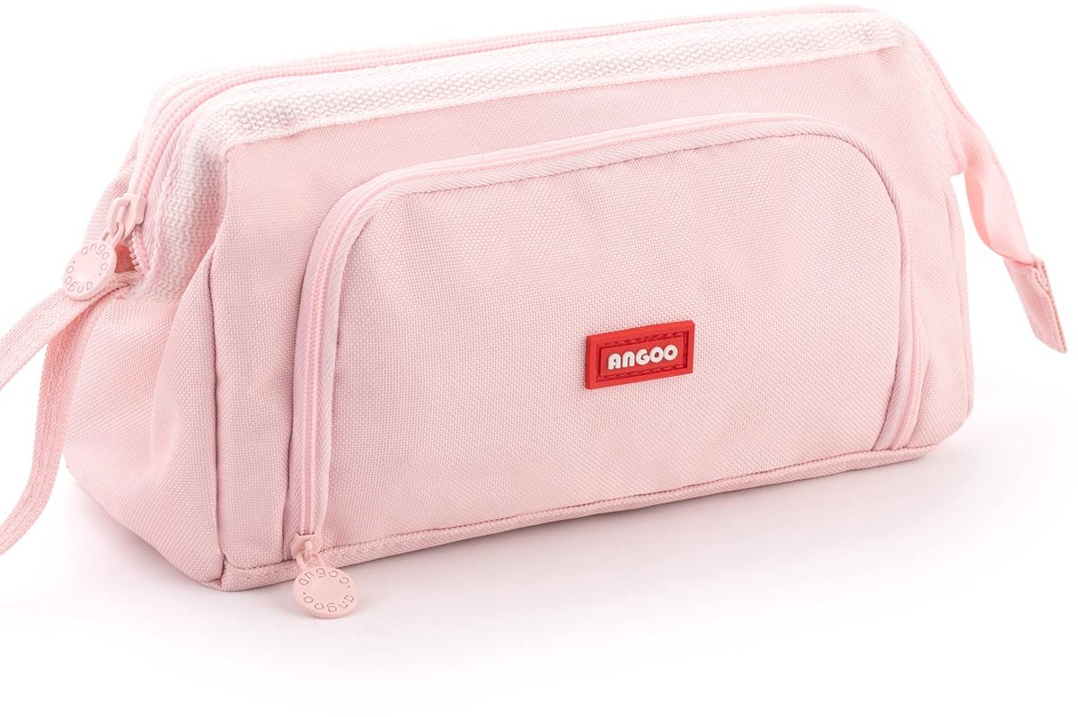 Groot Pennenetui - Draagbare Organizer voor School, Kantoor & Make-up - Roze